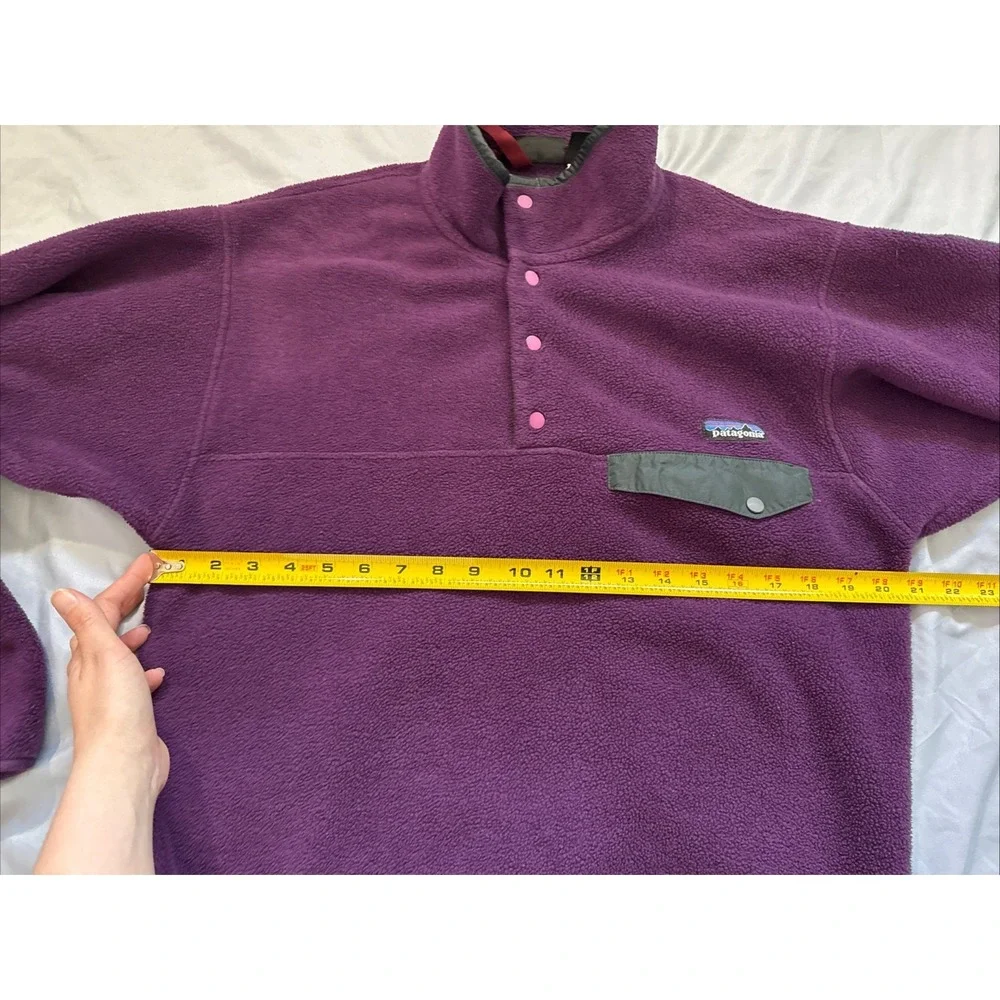 Vintage Patagonia Synchilla Snap-T Purple Green Fleece Pullover Men's S